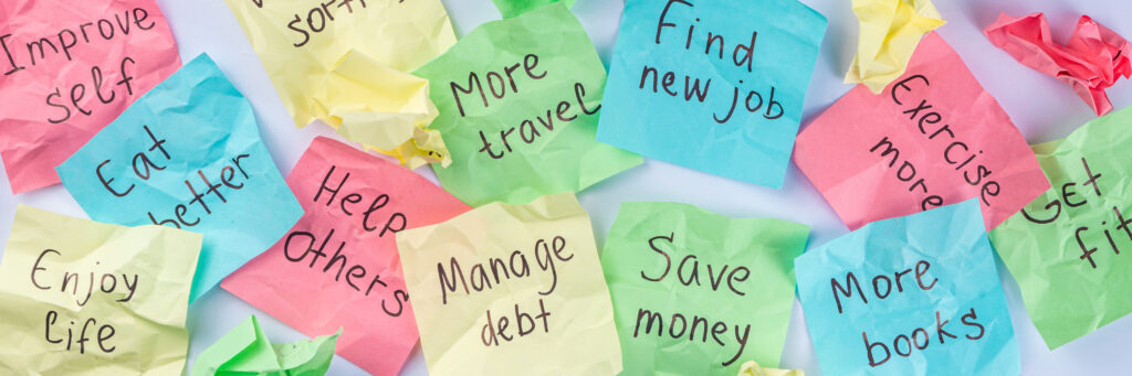 resolutions on pieces of paper