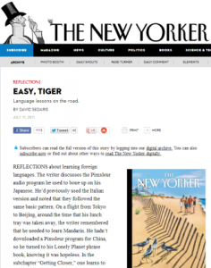 Sedaris in The New Yorker